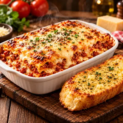 Baked Lasagna (+1 Garlic Bread)